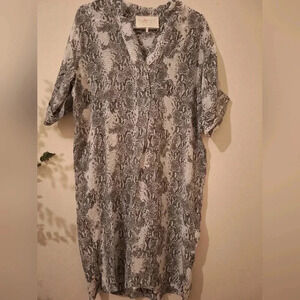 NOTES du Nord silk snake print shift dress